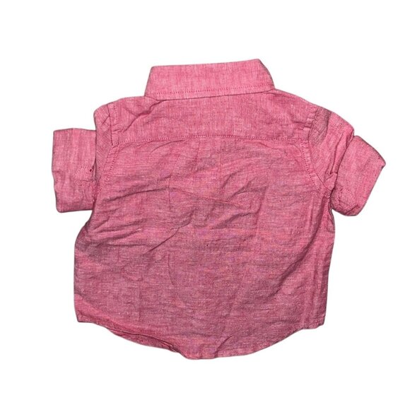 Janie & Jack Linen & Cotton Rolled Sleeve Button Down Shirt Sz 3-6 Months Boys R - Picture 7 of 9